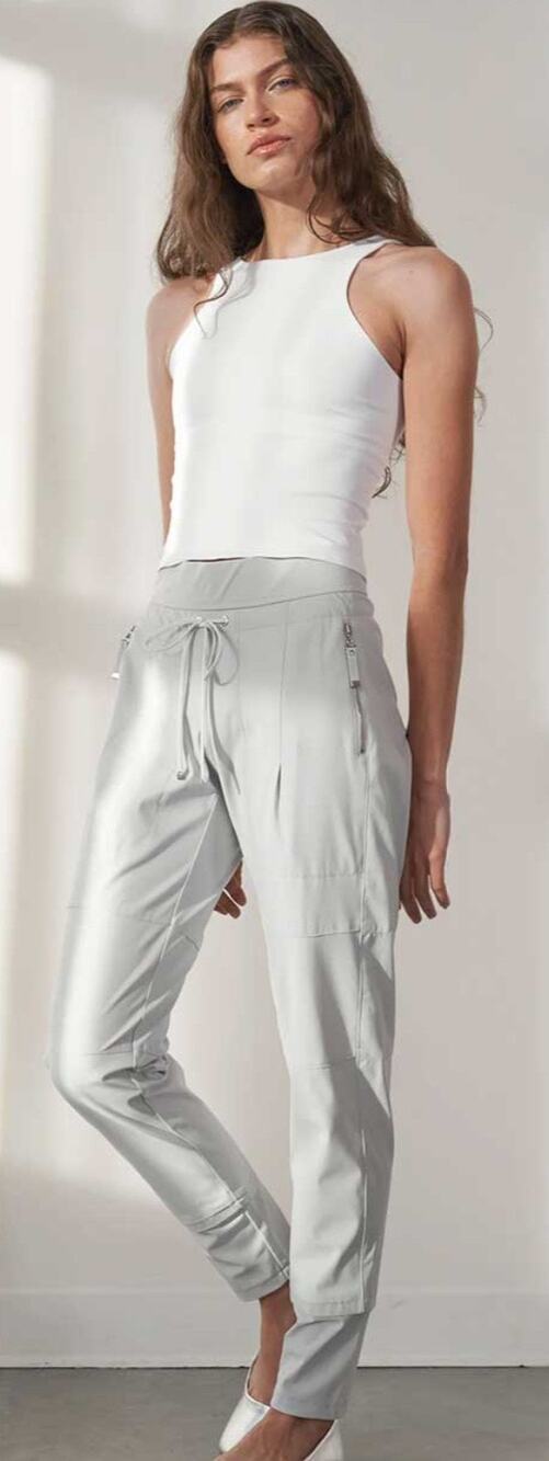 Raffaello Rossi Candy Pant Drawstring Light Grey Lightweight Travel Womens 16